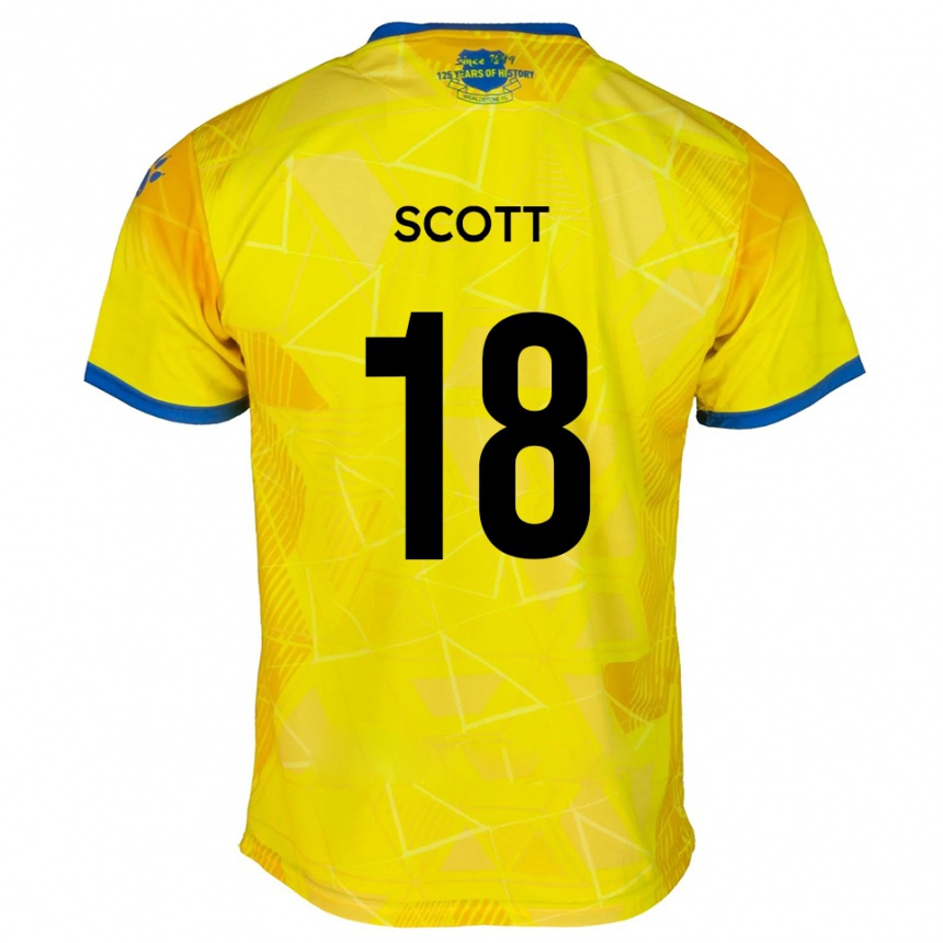 ילדים כדורגל Christian Scott #18 צהוב כחול הרחק ג'רזי 2025/26