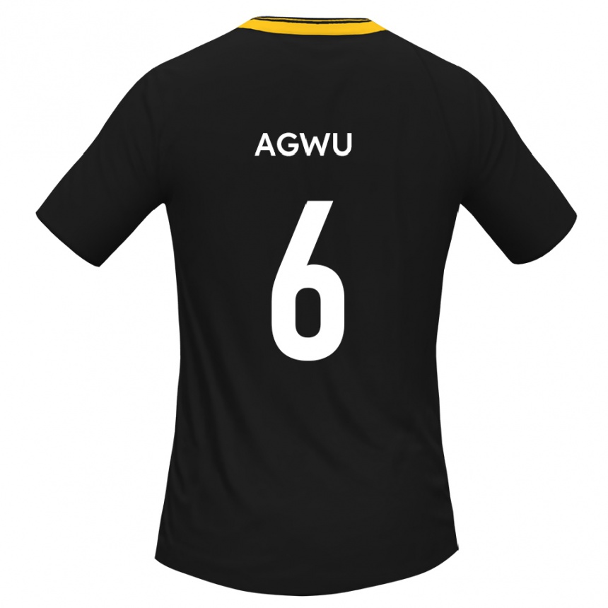 ילדים כדורגל Michael Agwu #6 שחור צהוב הרחק ג'רזי 2025/26