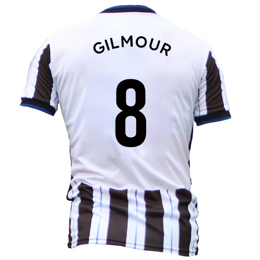 ילדים כדורגל הארווי גילמור #8 לבן שחור הרחק ג'רזי 2025/26