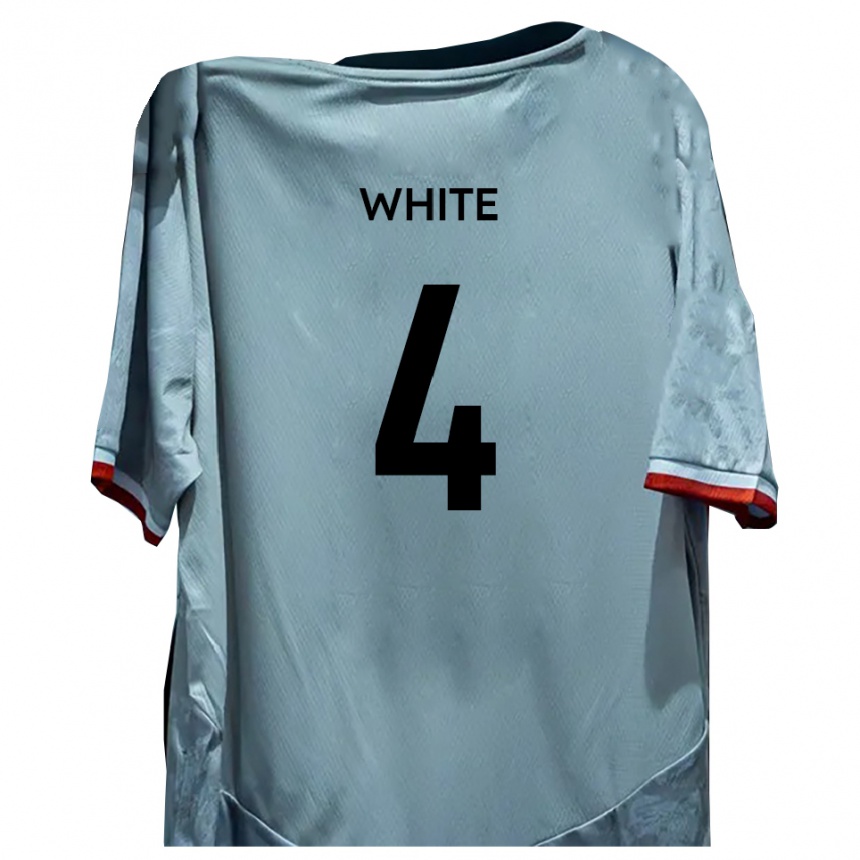 ילדים כדורגל Tom White #4 לבן שחור הרחק ג'רזי 2025/26