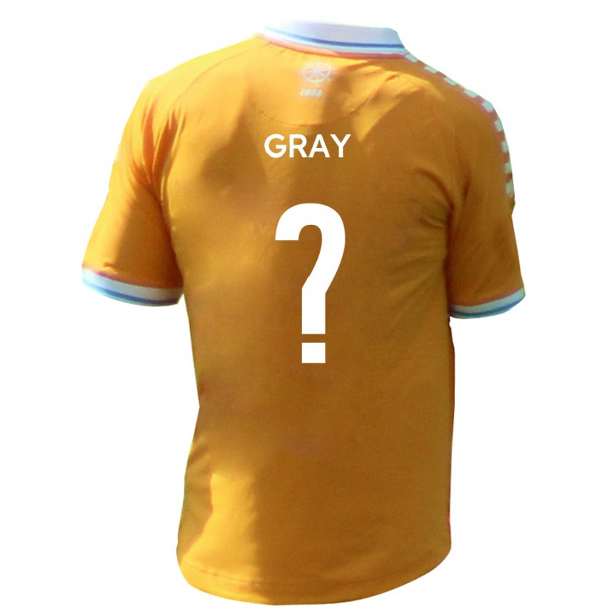 ילדים כדורגל Lauren Gray #0 צהוב כחול הרחק ג'רזי 2025/26