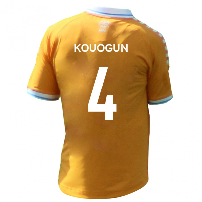 ילדים כדורגל Maxim Kouogun #4 צהוב כחול הרחק ג'רזי 2025/26