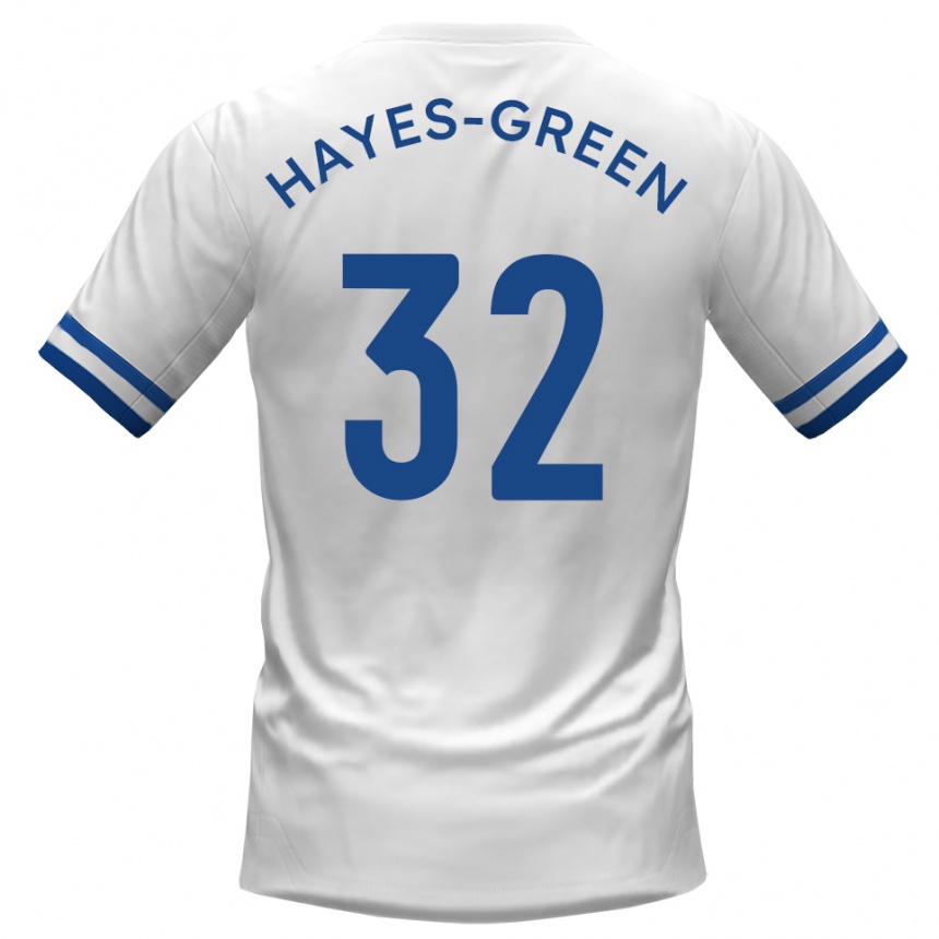 ילדים כדורגל צ'ארלי הייז-גרין #32 לבן כחול הרחק ג'רזי 2025/26