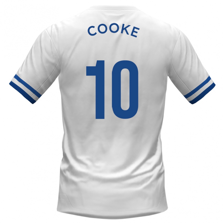 ילדים כדורגל Jamie Cooke #10 לבן כחול הרחק ג'רזי 2025/26