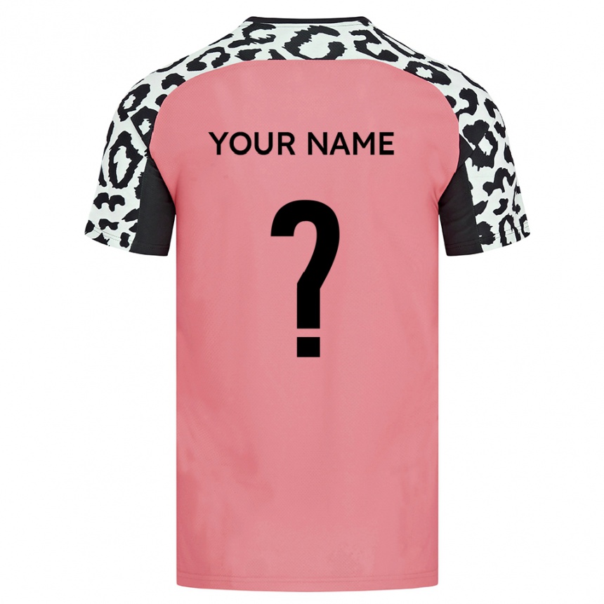ילדים כדורגל השם שלך #0 ורוד שחור הרחק ג'רזי 2025/26