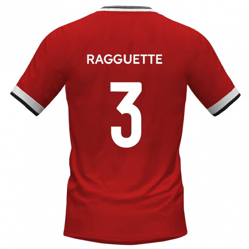 ילדים כדורגל Jordan Ragguette #3 לבן שחור הרחק ג'רזי 2025/26