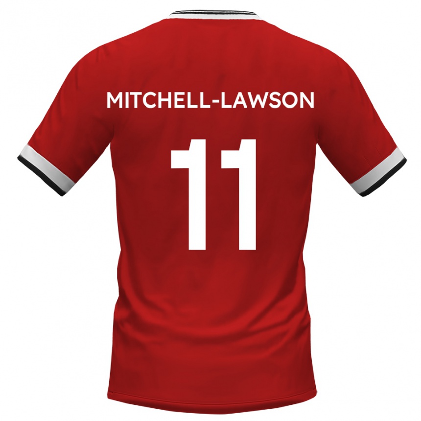 ילדים כדורגל ג'יידן מיטשל-לוסון #11 לבן שחור הרחק ג'רזי 2025/26