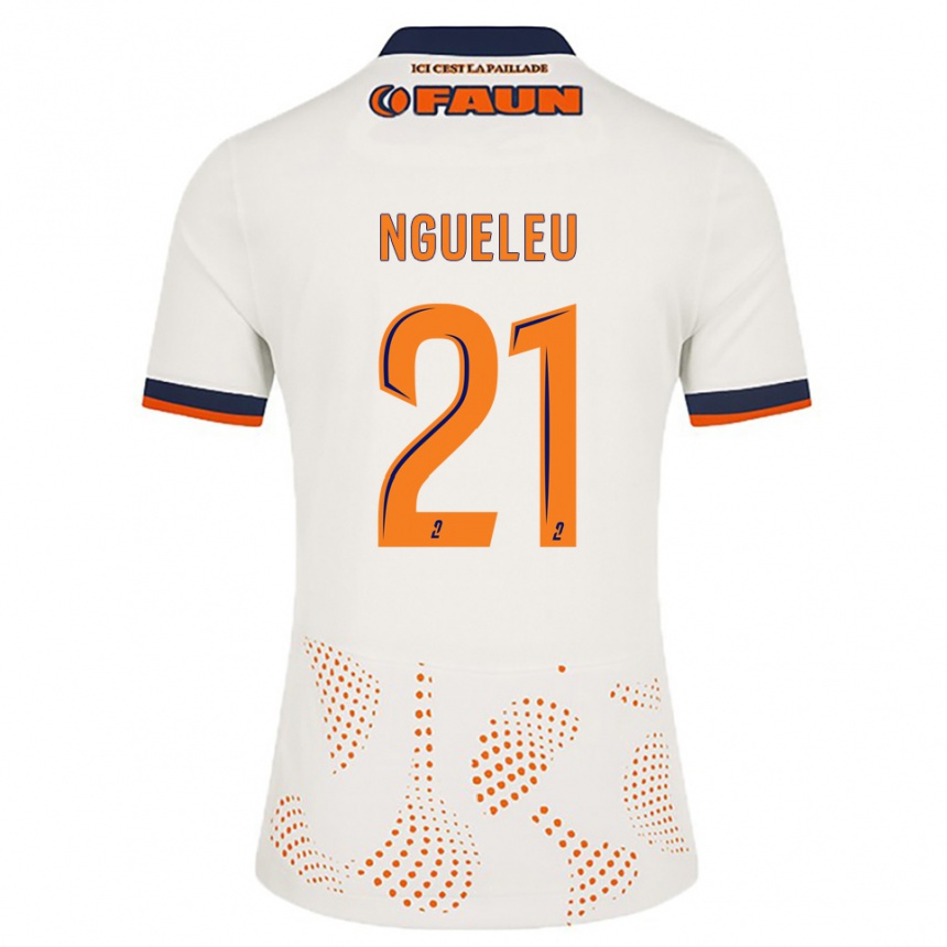 ילדים כדורגל Nina Ngueleu #21 לבן כתום הרחק ג'רזי 2025/26