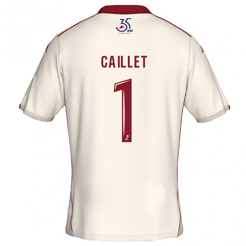 ילדים כדורגל Flavie Caillet #1 לבן בורדו הרחק ג'רזי 2025/26