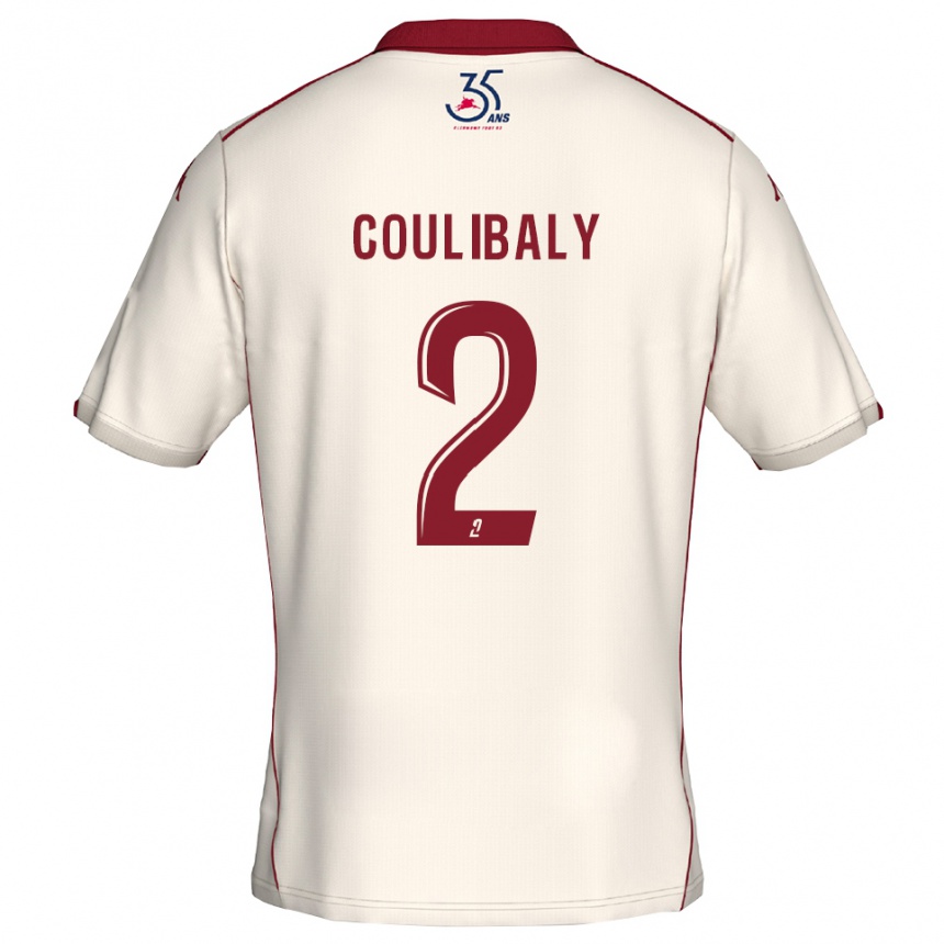 ילדים כדורגל איברהים קוליבאלי #2 לבן בורדו הרחק ג'רזי 2025/26