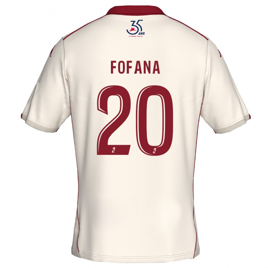 ילדים כדורגל Oumou Fofana #20 לבן בורדו הרחק ג'רזי 2025/26