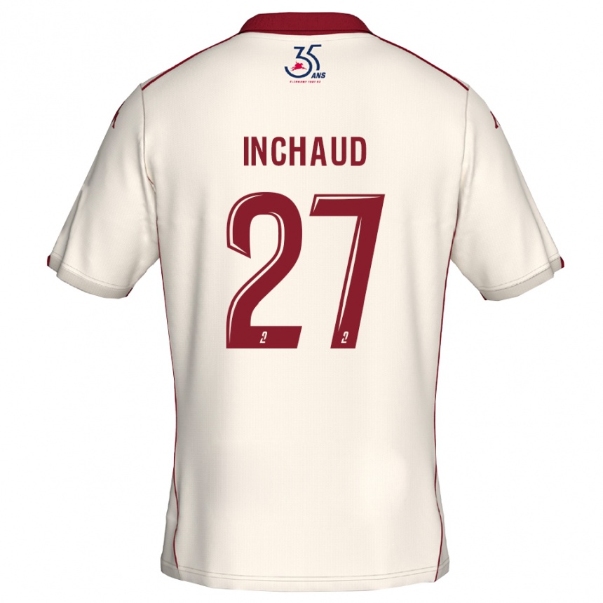 ילדים כדורגל Marks Inchaud #27 לבן בורדו הרחק ג'רזי 2025/26