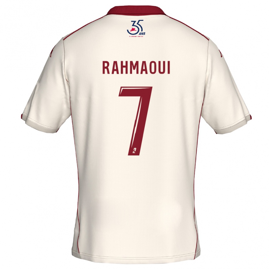 ילדים כדורגל Yazid Rahmaoui #7 לבן בורדו הרחק ג'רזי 2025/26