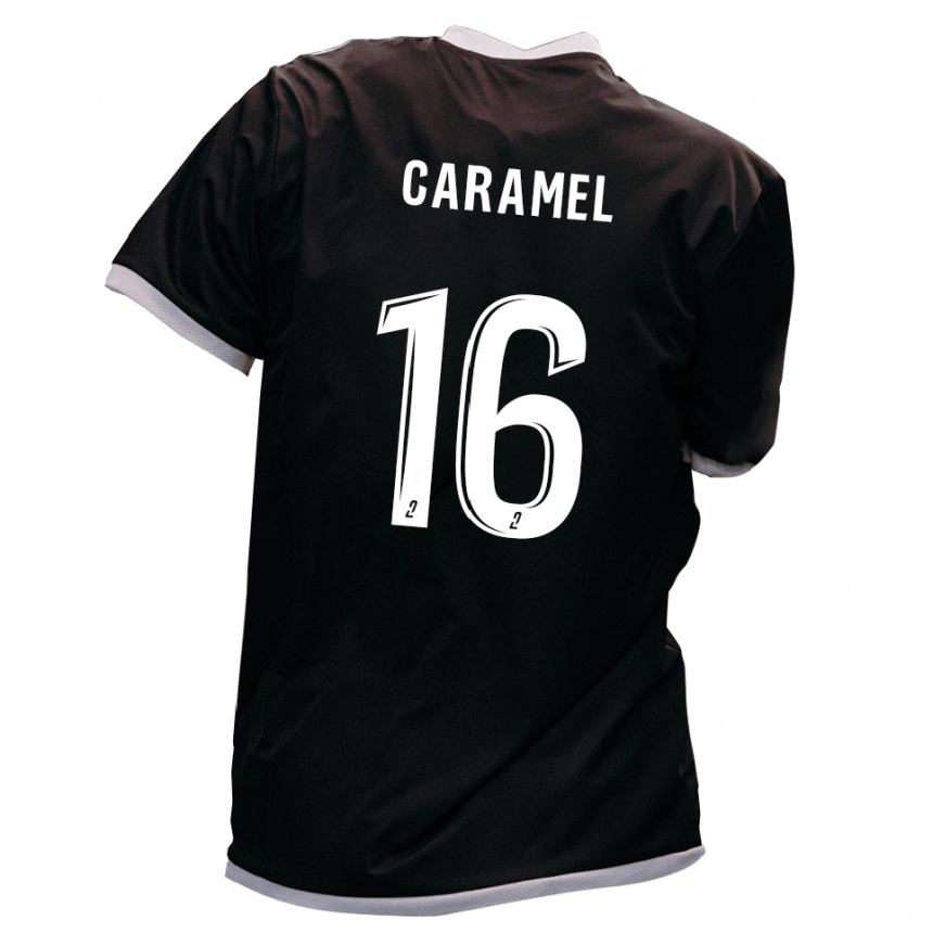 ילדים כדורגל Nicolas Caramel #16 שחור זהב הרחק ג'רזי 2025/26