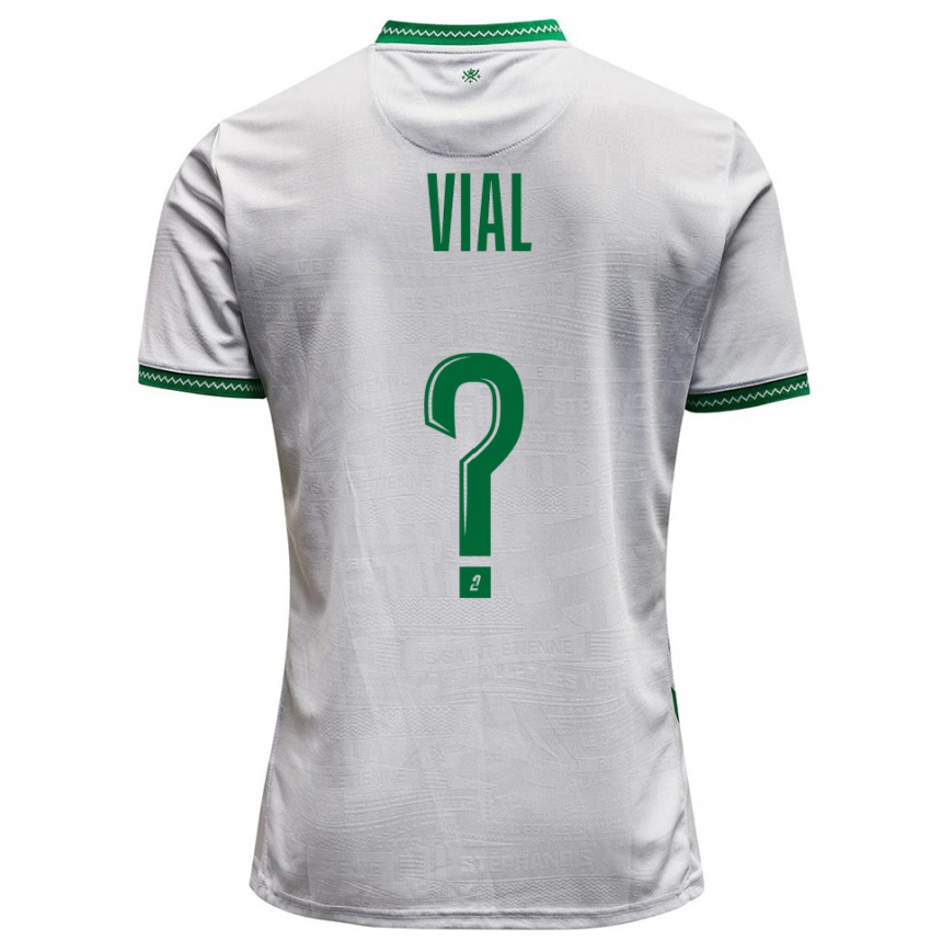 ילדים כדורגל Lorik Vial #0 לבן ירוק הרחק ג'רזי 2025/26