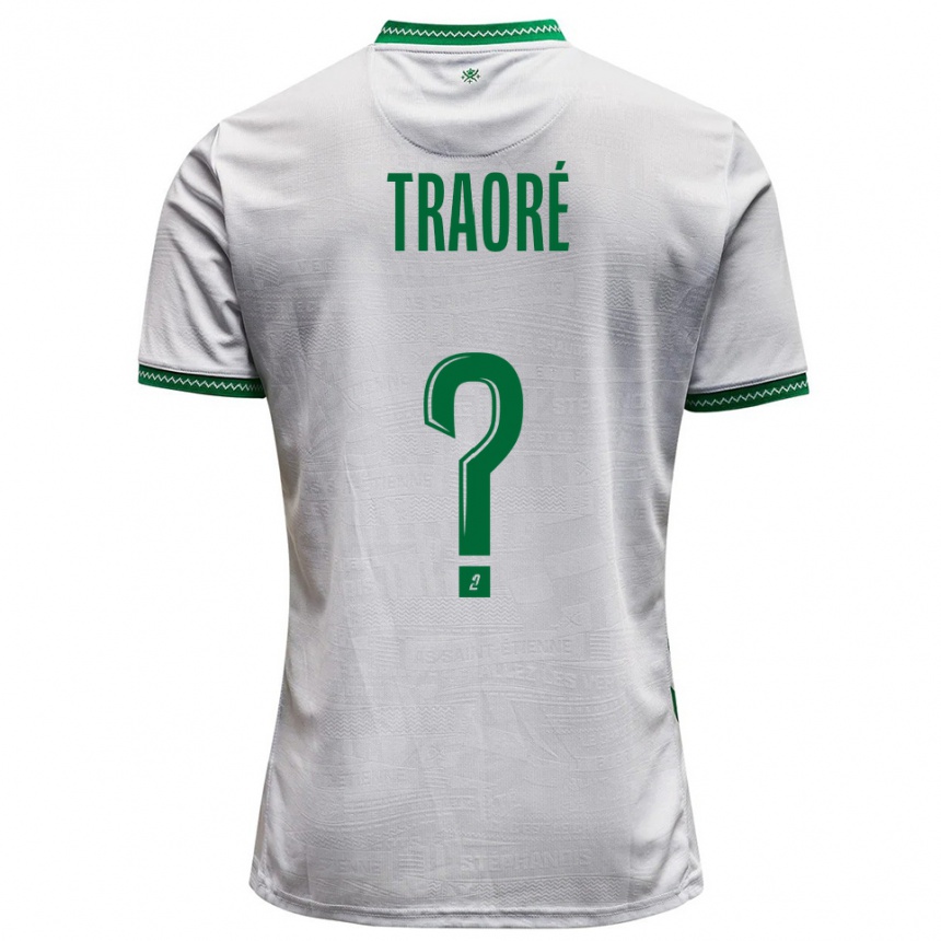 ילדים כדורגל Aboubakar Traoré #0 לבן ירוק הרחק ג'רזי 2025/26