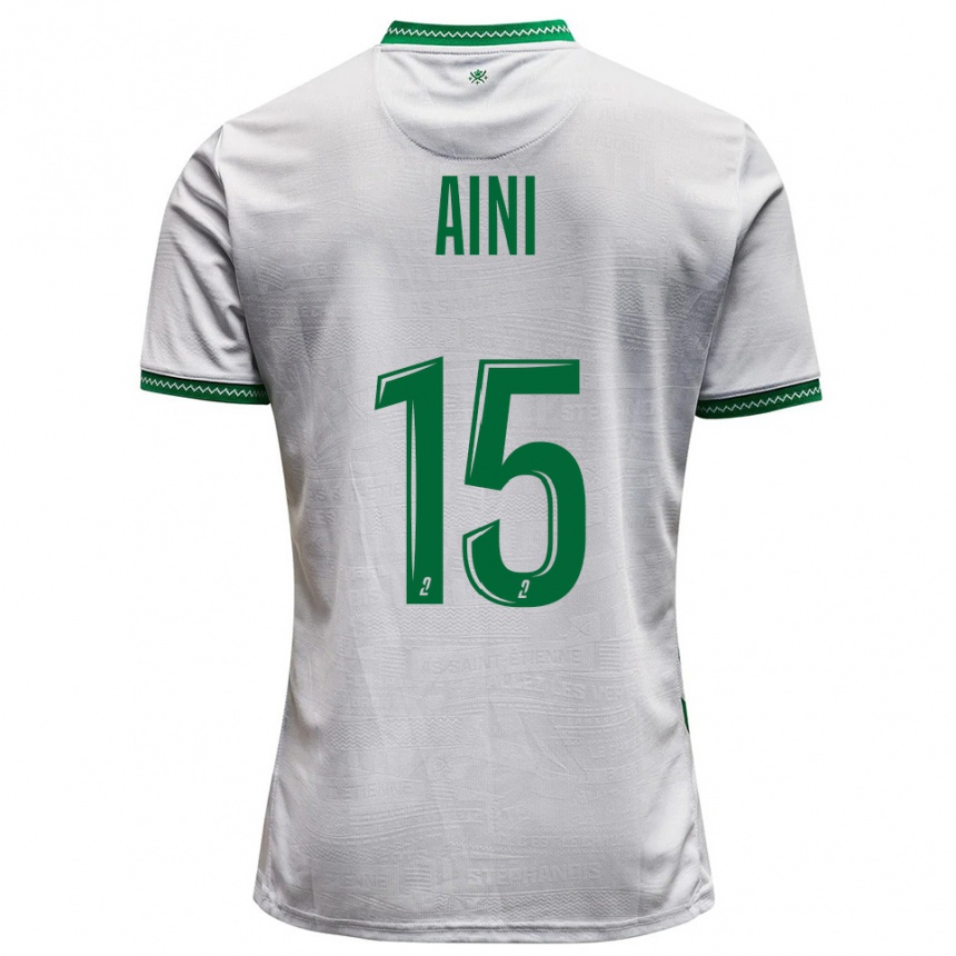 ילדים כדורגל Noham Aini #15 לבן ירוק הרחק ג'רזי 2025/26