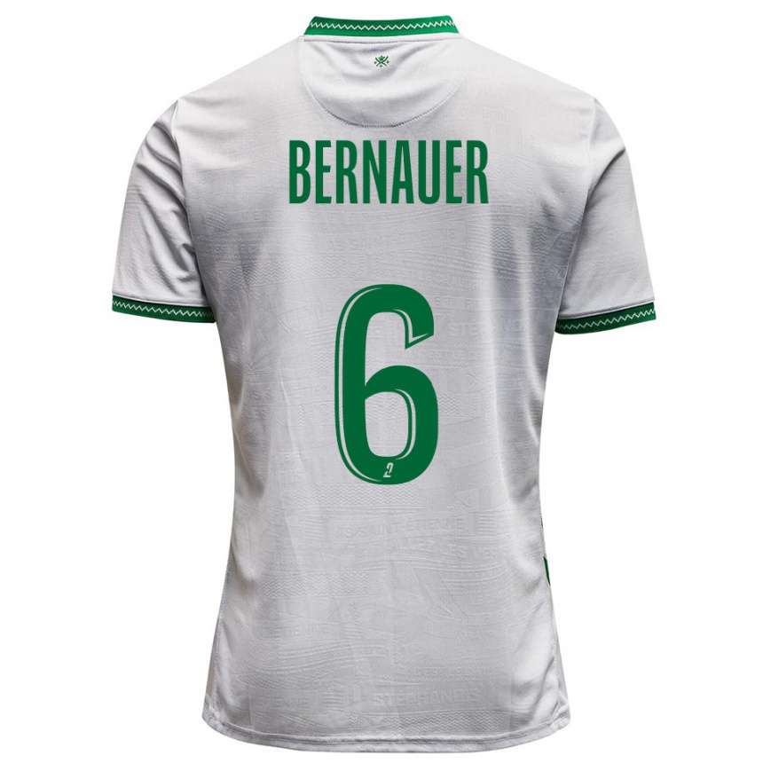 ילדים כדורגל מקסים ברנאוור #6 לבן ירוק הרחק ג'רזי 2025/26