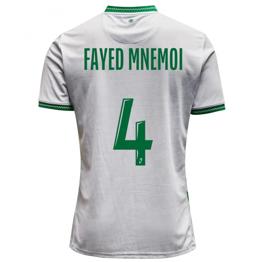 ילדים כדורגל El Fayed Mnemoi #4 לבן ירוק הרחק ג'רזי 2025/26