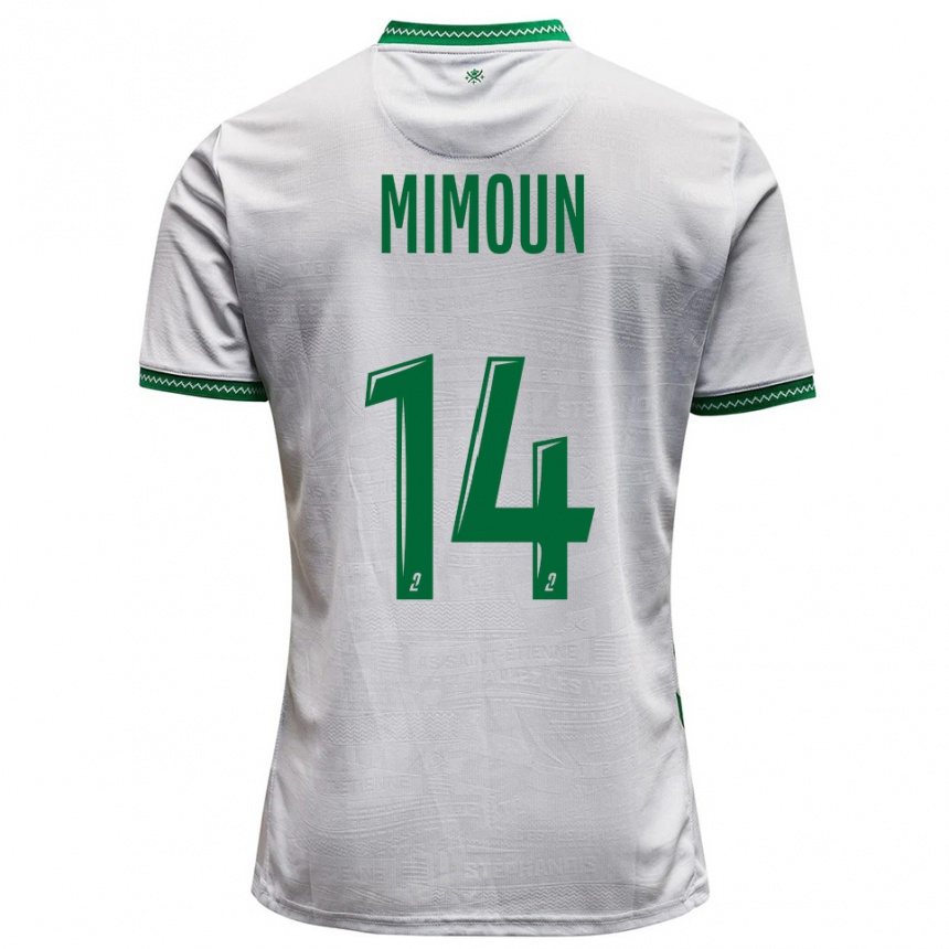 ילדים כדורגל Yanis Mimoun #14 לבן ירוק הרחק ג'רזי 2025/26