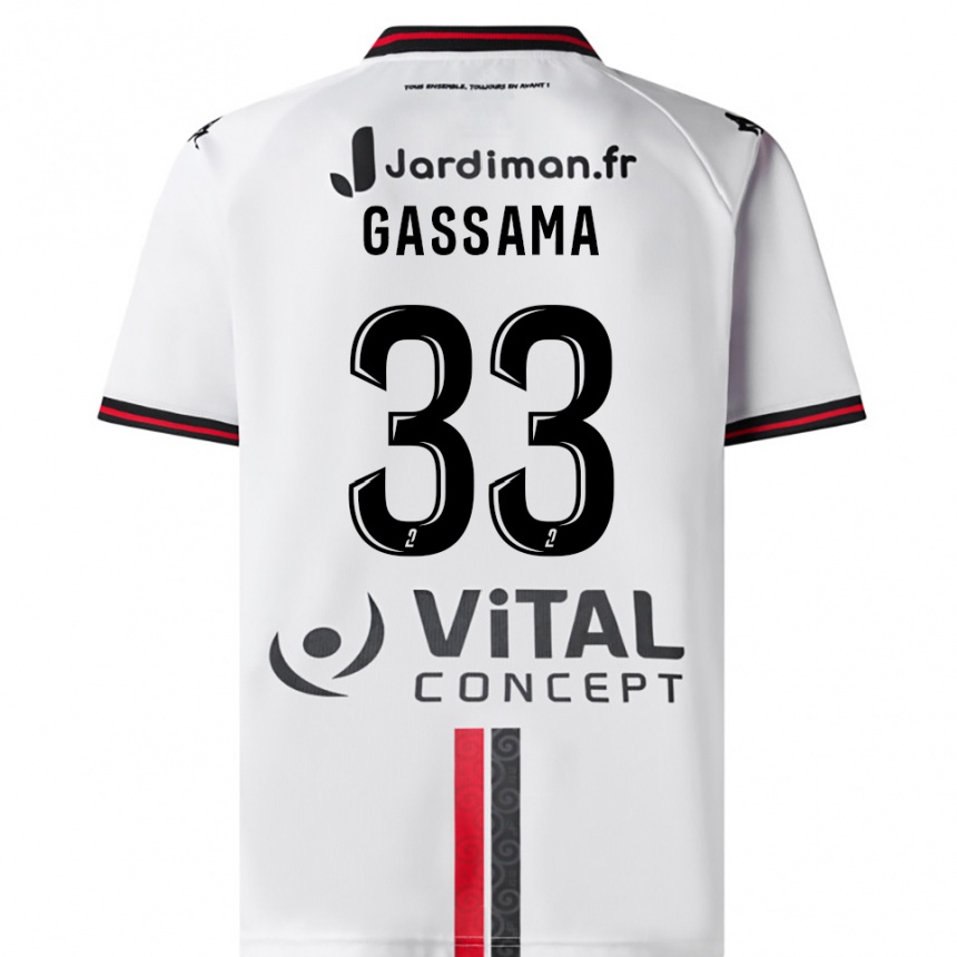 ילדים כדורגל עדן גסאמה #33 לבן אדום הרחק ג'רזי 2025/26