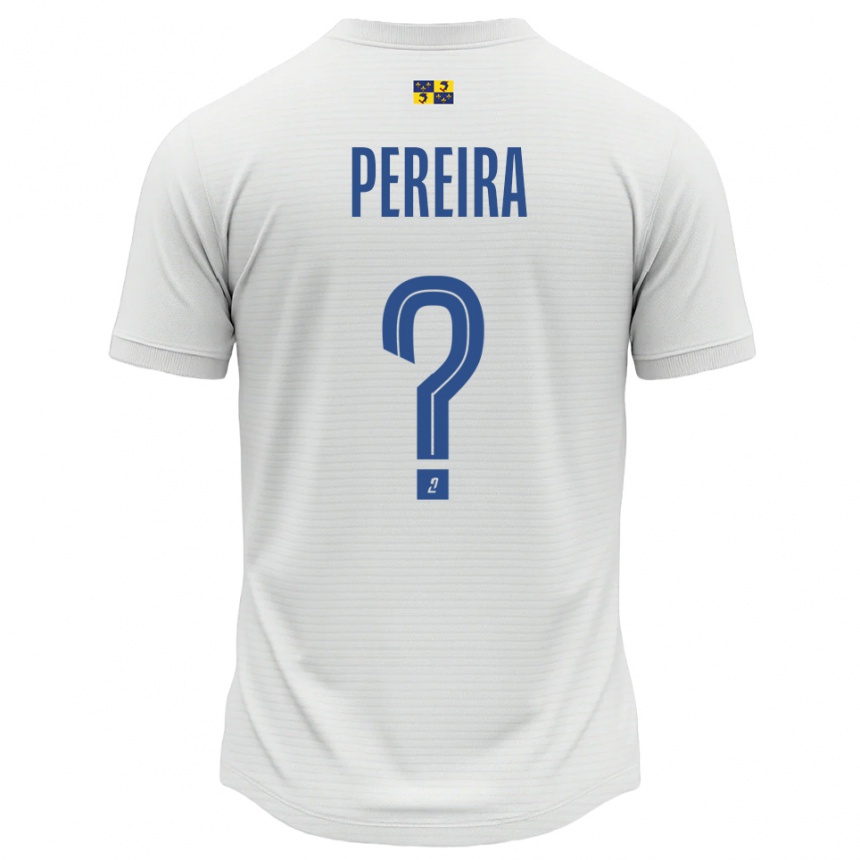 ילדים כדורגל Taina Pereira #0 לבן כחול הרחק ג'רזי 2025/26