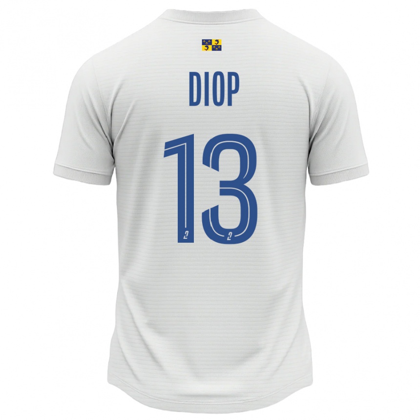 ילדים כדורגל Mamadou Diop #13 לבן כחול הרחק ג'רזי 2025/26