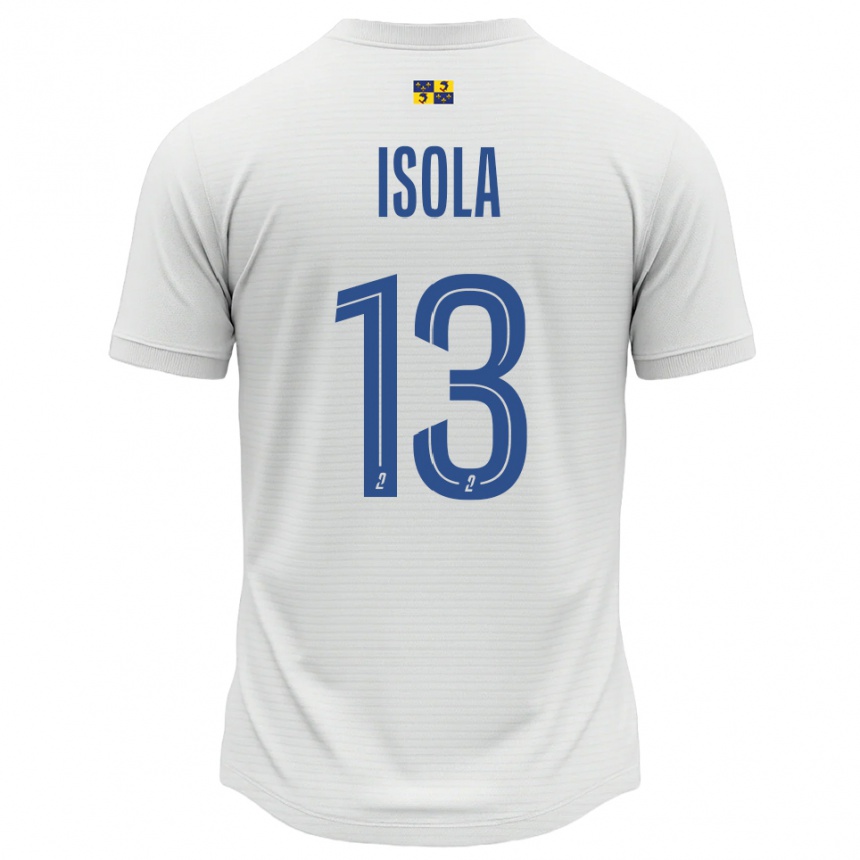 ילדים כדורגל באטיס איסולה #13 לבן כחול הרחק ג'רזי 2025/26