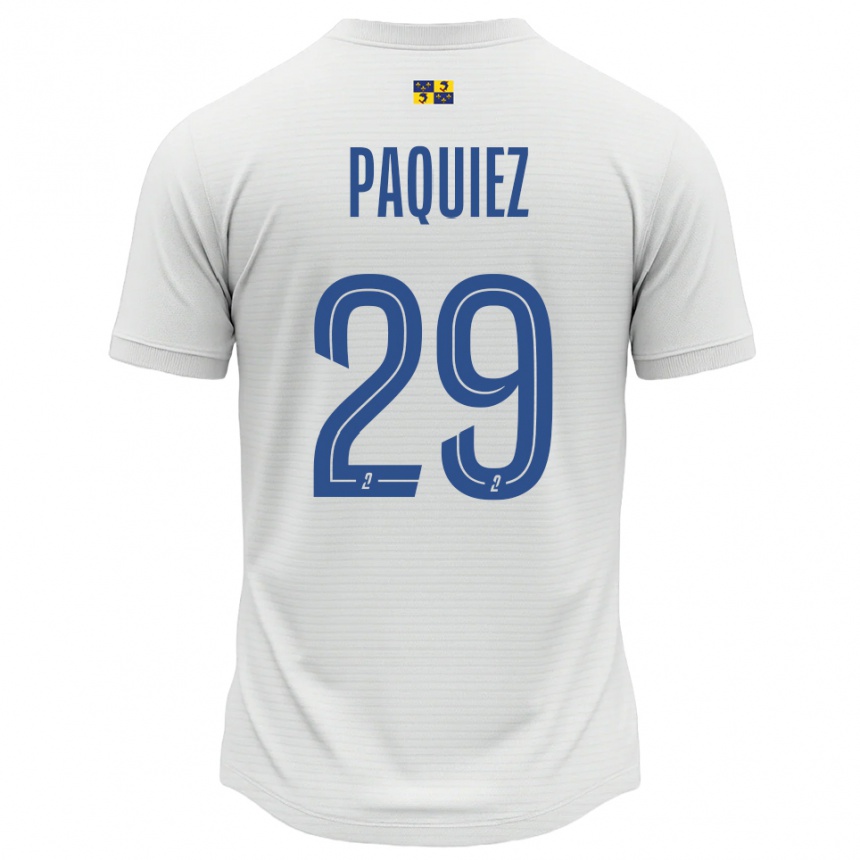 ילדים כדורגל Gaëtan Paquiez #29 לבן כחול הרחק ג'רזי 2025/26