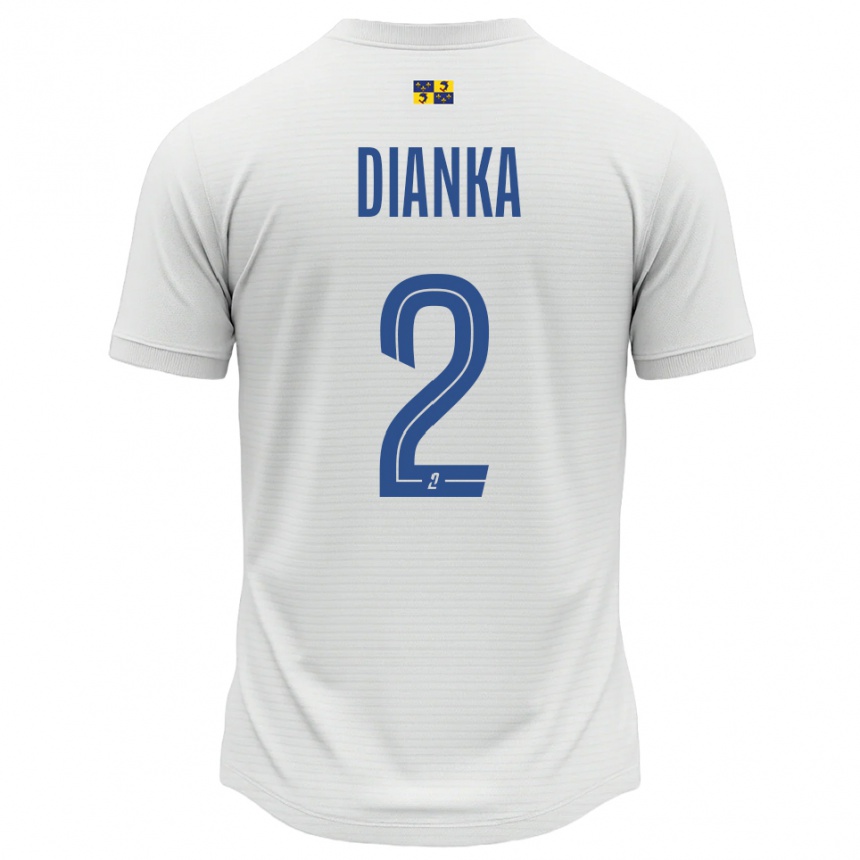 ילדים כדורגל Djibril Dianka #2 לבן כחול הרחק ג'רזי 2025/26