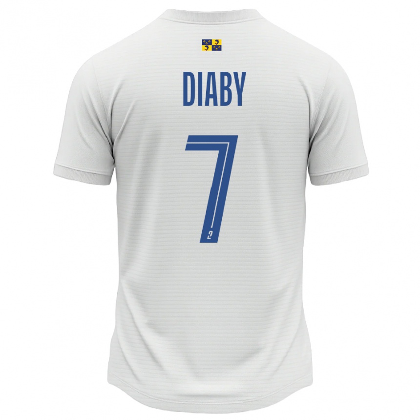 ילדים כדורגל Yadaly Diaby #7 לבן כחול הרחק ג'רזי 2025/26