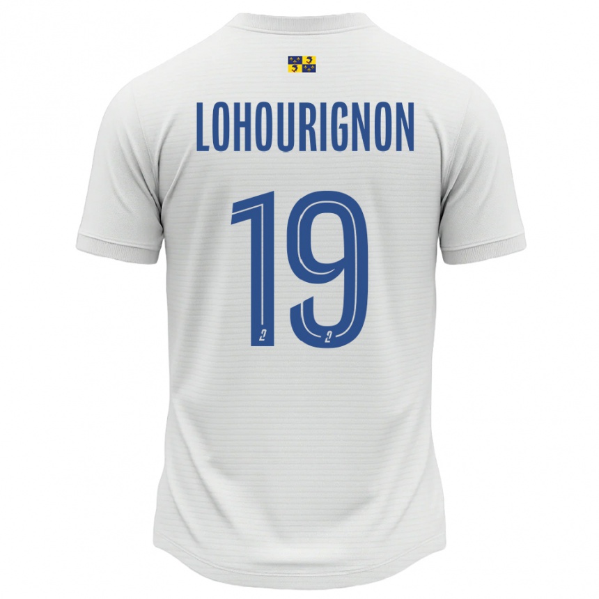 ילדים כדורגל Ndeye Lohourignon #19 לבן כחול הרחק ג'רזי 2025/26
