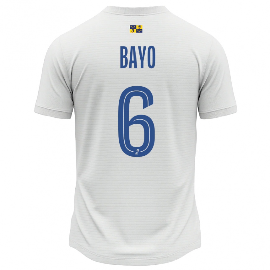 ילדים כדורגל Yadali Bayo #6 לבן כחול הרחק ג'רזי 2025/26