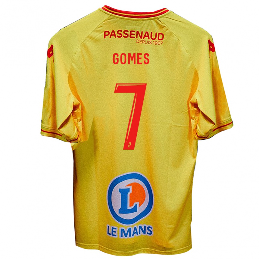 ילדים כדורגל Malang Gomes #7 צהוב הרחק ג'רזי 2025/26