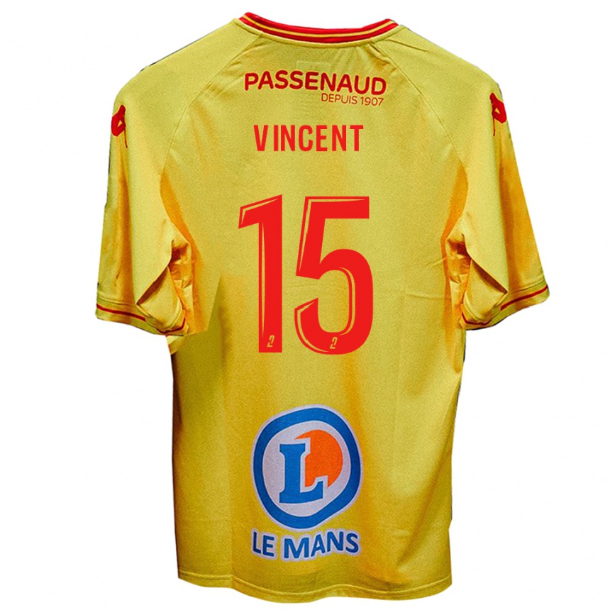 ילדים כדורגל Noah Vincent #15 צהוב הרחק ג'רזי 2025/26