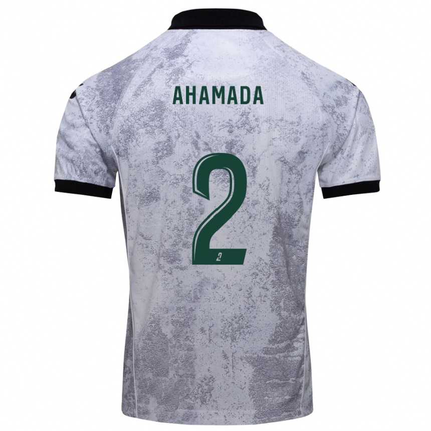 ילדים כדורגל Mohafidh Ahamada #2 לבן שחור הרחק ג'רזי 2025/26