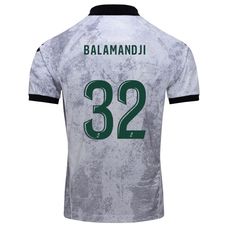 ילדים כדורגל ז'וזואה בלמנדז'י #32 לבן שחור הרחק ג'רזי 2025/26