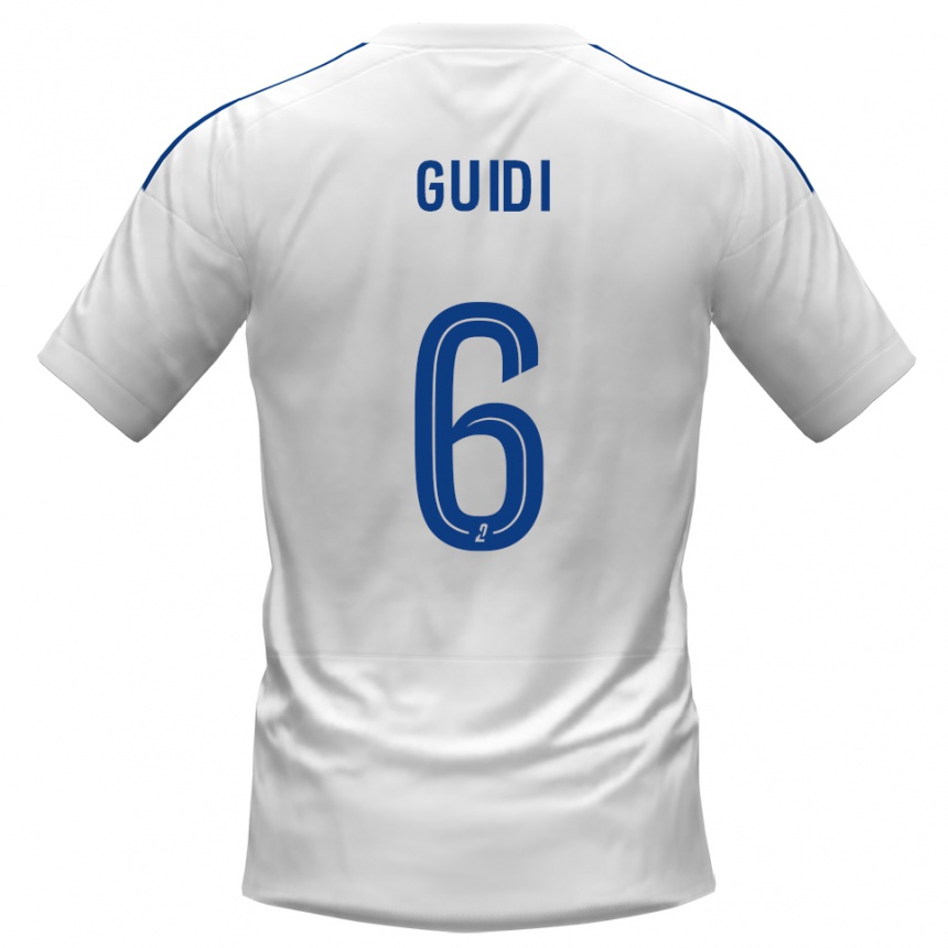 ילדים כדורגל Dumè Guidi #6 לבן כחול הרחק ג'רזי 2025/26