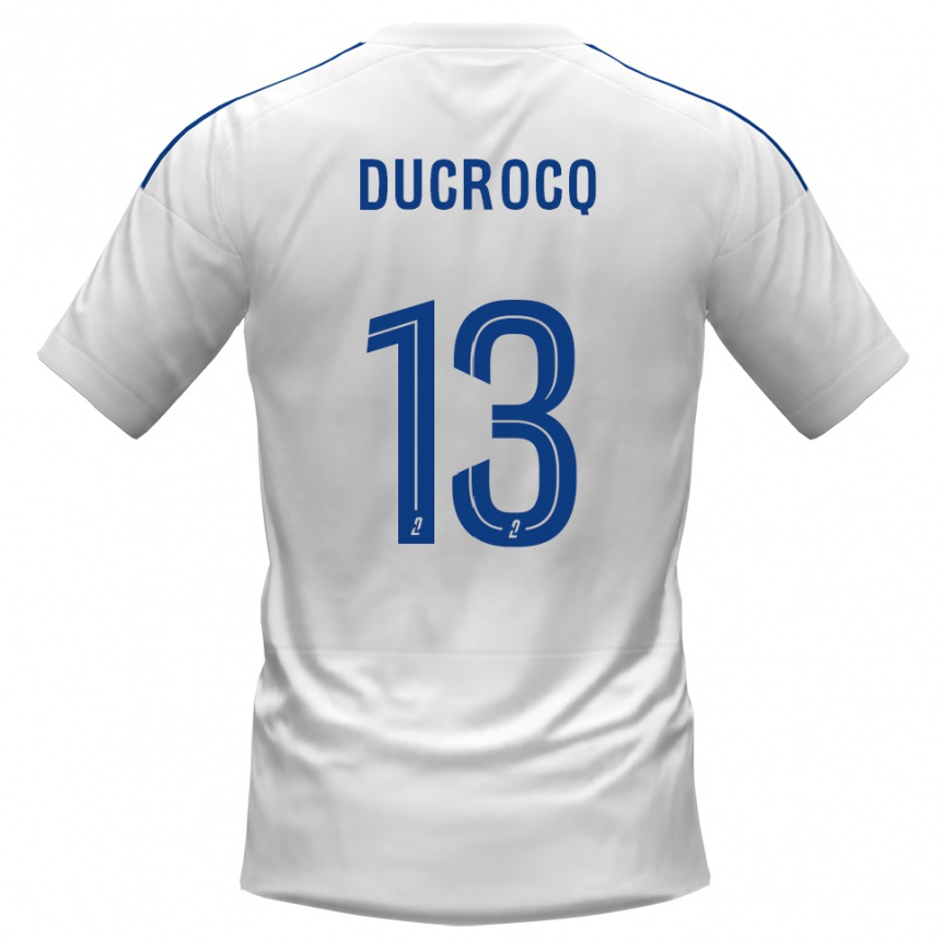 ילדים כדורגל טום דוקרוק #13 לבן כחול הרחק ג'רזי 2025/26