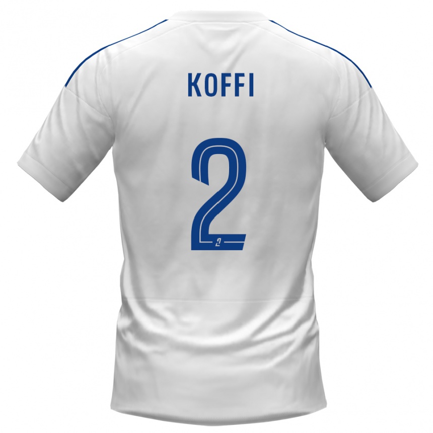 ילדים כדורגל ז'אן-כריסטוף קופי #2 לבן כחול הרחק ג'רזי 2025/26