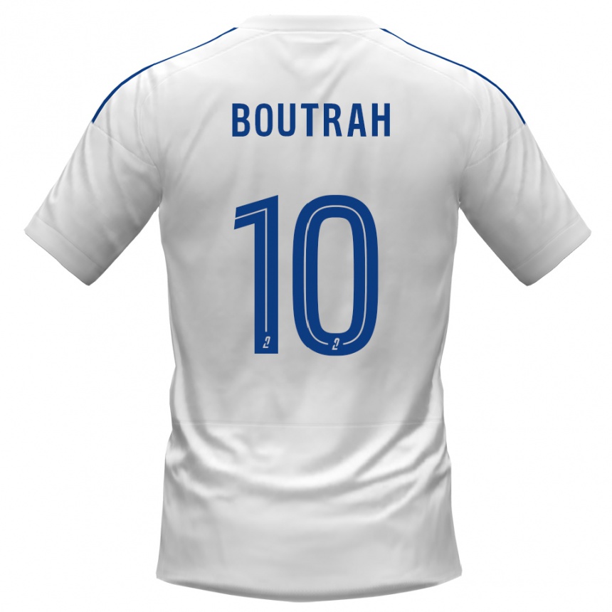 ילדים כדורגל Amine Boutrah #10 לבן כחול הרחק ג'רזי 2025/26