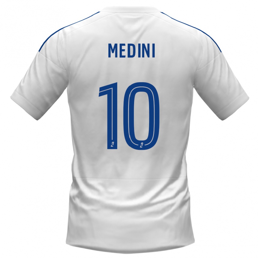 ילדים כדורגל Issa Medini #10 לבן כחול הרחק ג'רזי 2025/26