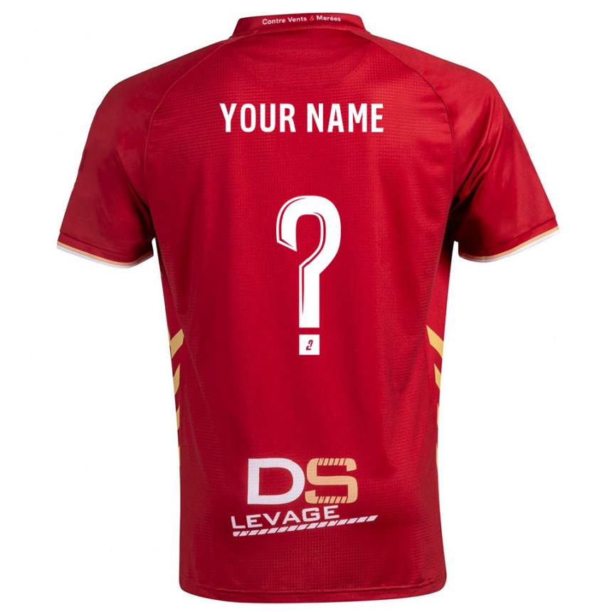 ילדים כדורגל השם שלך #0 בורדו זהב הרחק ג'רזי 2025/26