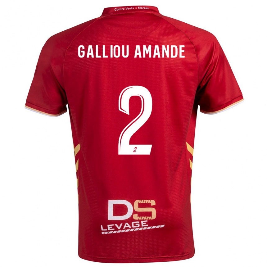 ילדים כדורגל Noa Galliou Amande #2 בורדו זהב הרחק ג'רזי 2025/26