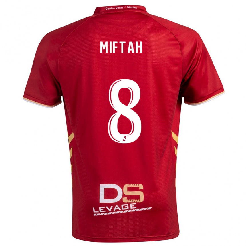 ילדים כדורגל Louka Miftah #8 בורדו זהב הרחק ג'רזי 2025/26