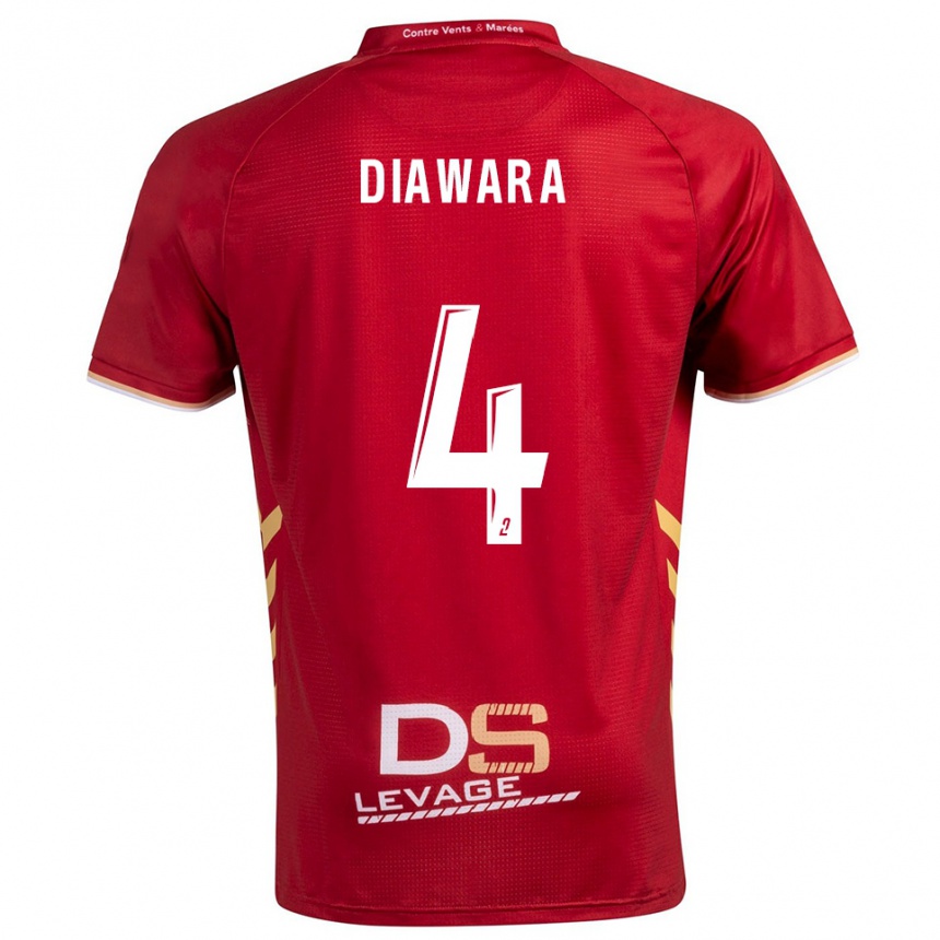 ילדים כדורגל Sékhou Diawara #4 בורדו זהב הרחק ג'רזי 2025/26