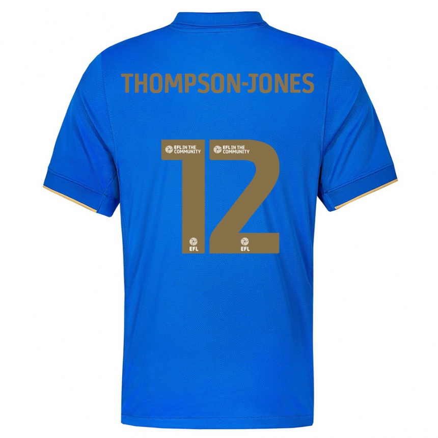 גברים כדורגל Riquelme Thompson-Jones #12 כחול זהב ג'רזי ביתית 2025/26