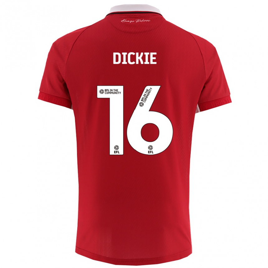 גברים כדורגל רוברט דיקי #16 אדום לבן ג'רזי ביתית 2025/26