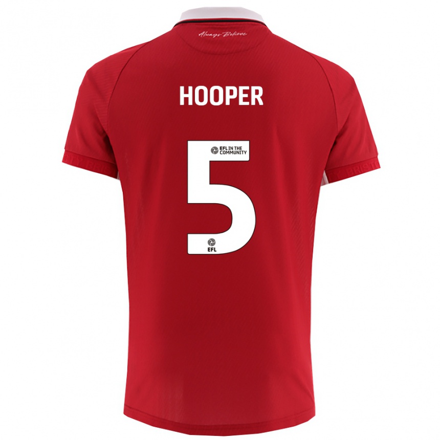 גברים כדורגל Jack Hooper #5 אדום לבן ג'רזי ביתית 2025/26