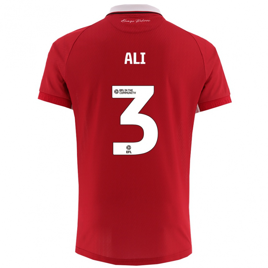 גברים כדורגל זאק עלי #3 אדום לבן ג'רזי ביתית 2025/26